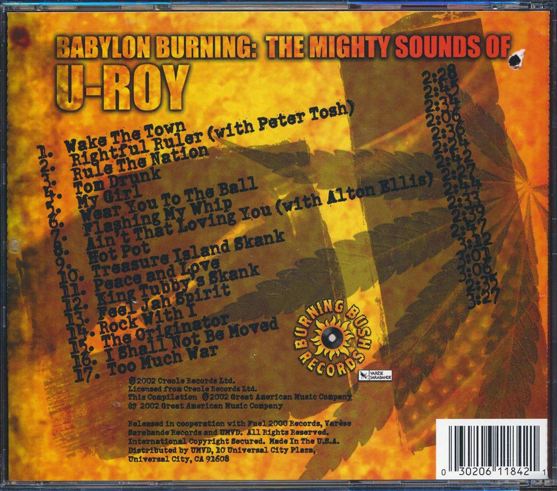 U Roy - Babylon Burning: The Mighty Sounds Of U Roy (marked/ltd stock) Music CD