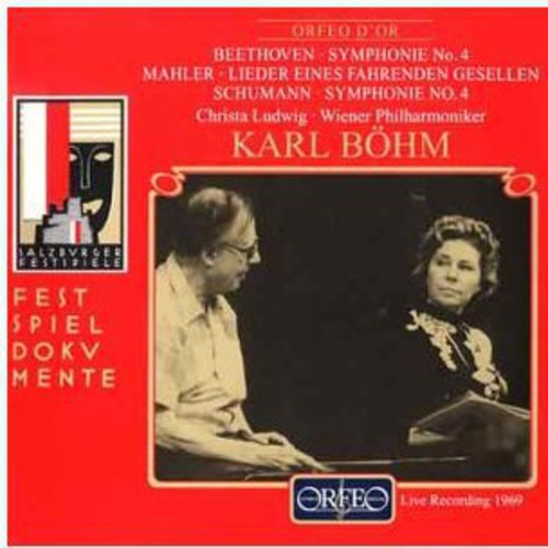 the album cover for Karl Bohm / Ludwig,Christa / Vienna Phil Orch - Beethoven: Sym #4 / Mahler: Wayfarer / Schumann
