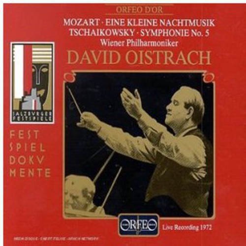 the album cover for Mozart / Wiener Philharmoniker / Oistrach - Eine Kleine Nachtmusik & Symphonie No. 5
