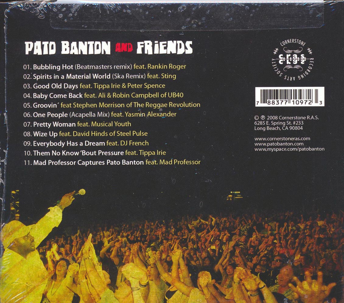 Pato Banton Pato Banton & Friends With Sting UB40 Musical Youth Mad Professor Etc Music CD