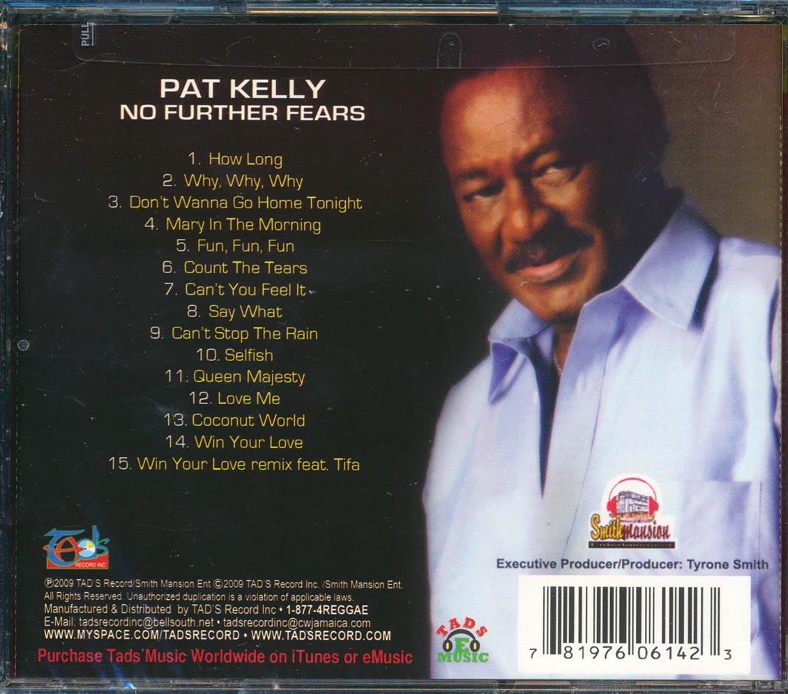 Pat Kelly - No Further Fears Music CD