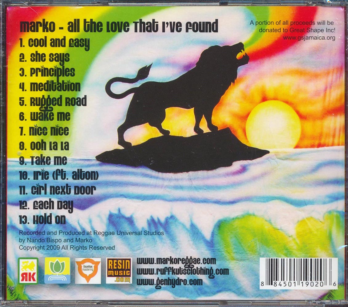 Marko - All The Love I've Found Music CD