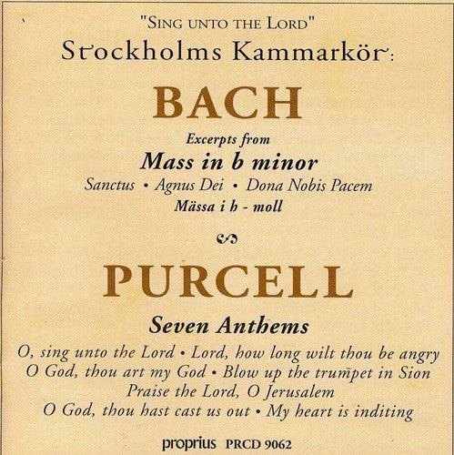 Bach,j.s. / Stockholms Kammarkor - Sing Unto The Lord - Music CD