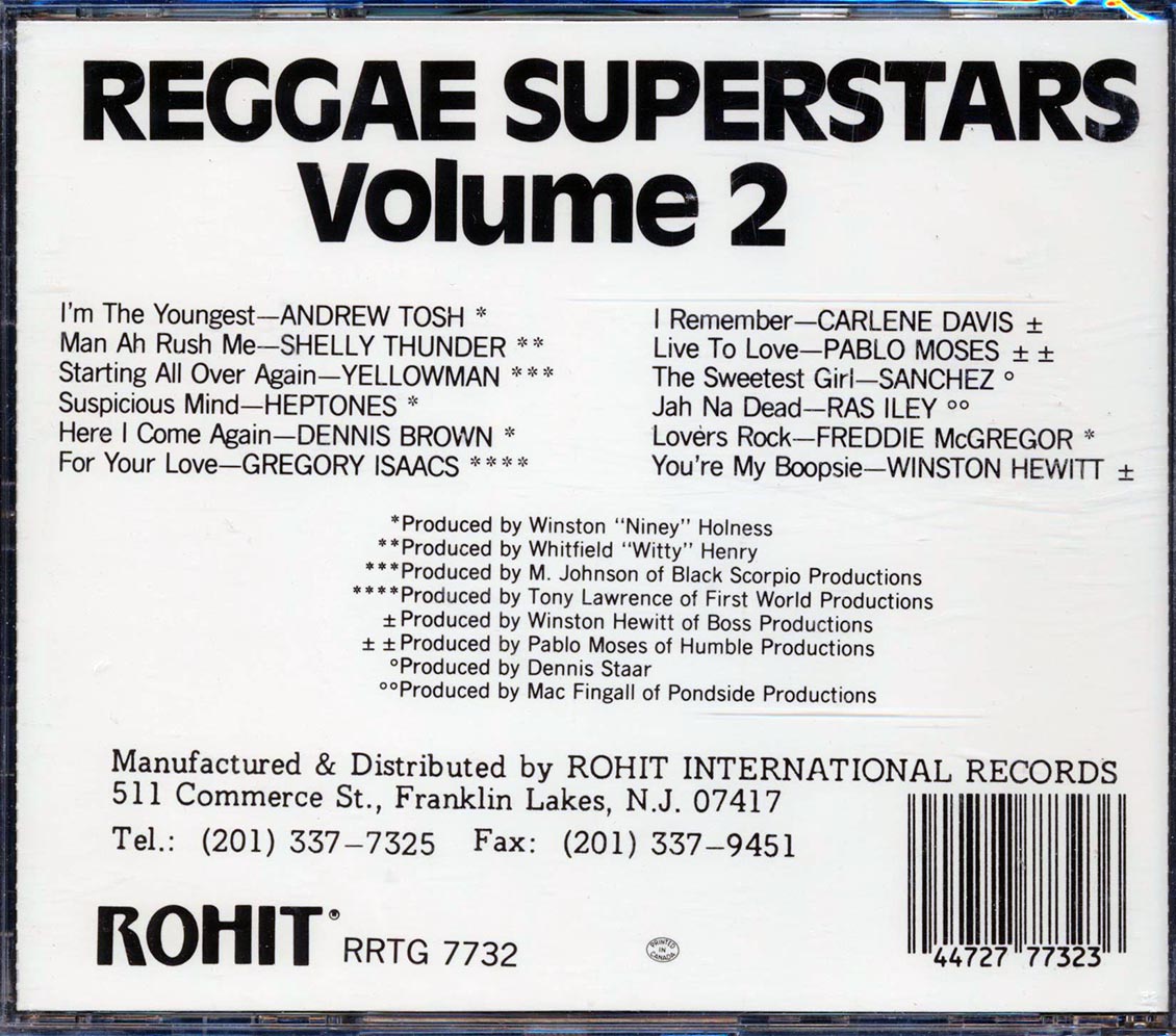 Shelly Thunder, Pablo Moses, Gregory Isaacs, Etc. - Reggae Superstars Volume 2 Music CD