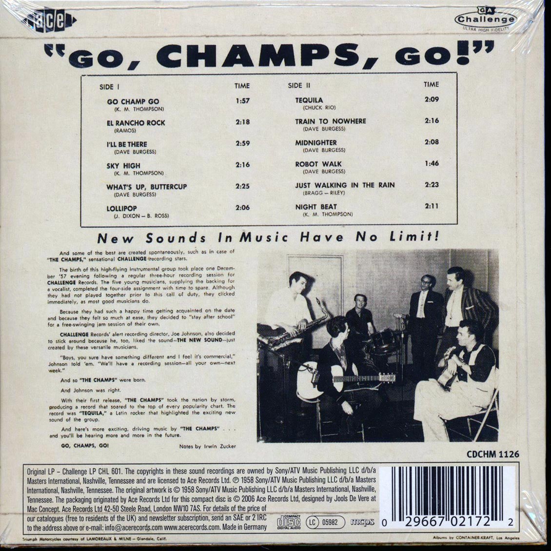 The Champs - Go Champs Go Music CD