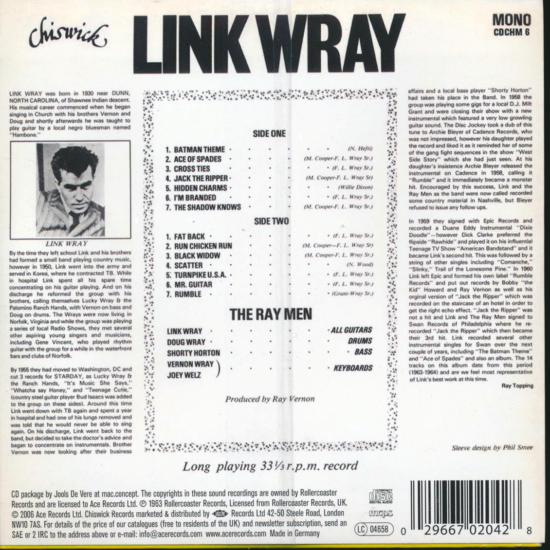 Link Wray - Early Recordings Music CD