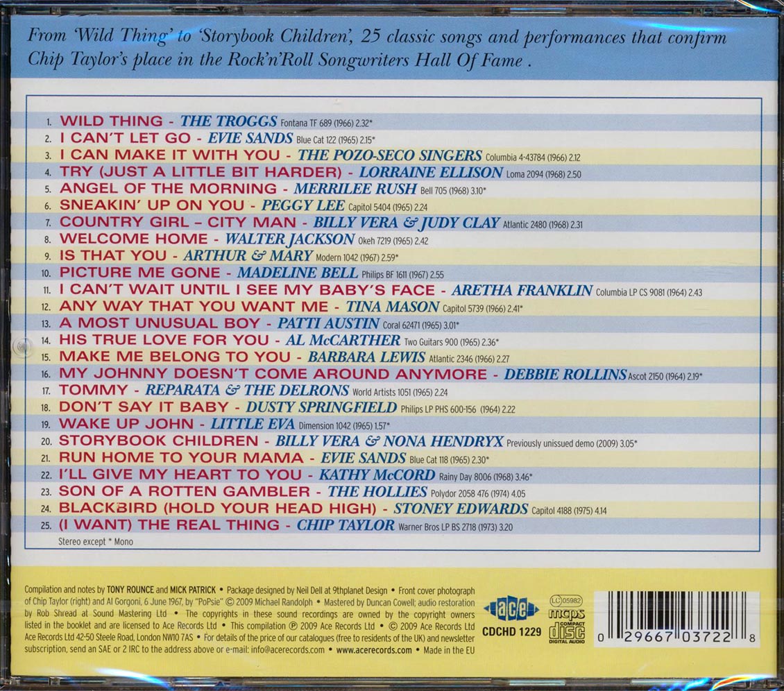 Various - Wild Thing: The Songs Of Chip Taylor (25 tracks) Music CD