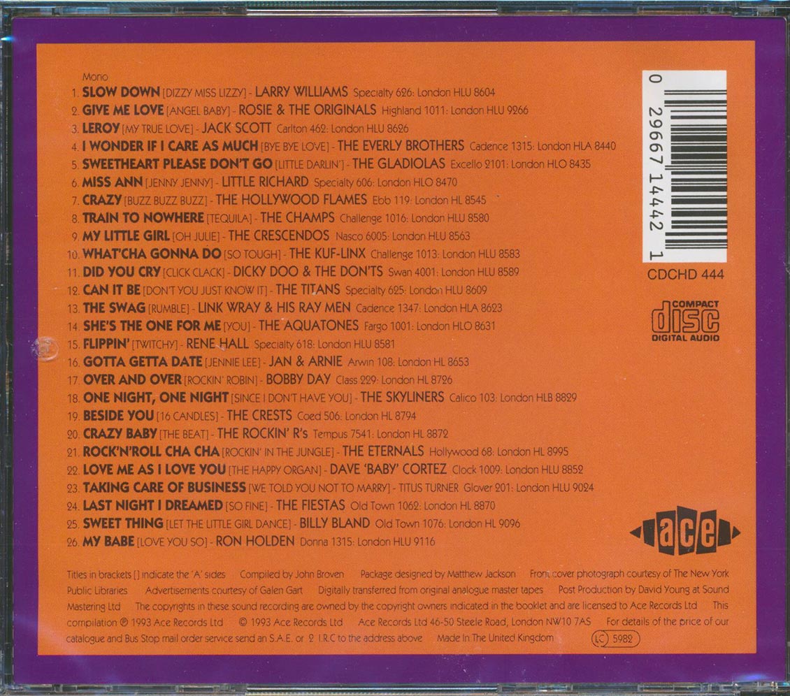 Various - Fabulous Flips: Great B Sides Of The 1950s And 1960s (26 tracks) Music CD