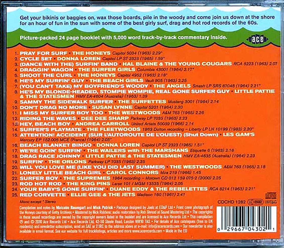 Various - Hey, Beach Girls: Female Surf N Drag 1961-1966 (25 tracks) Music CD