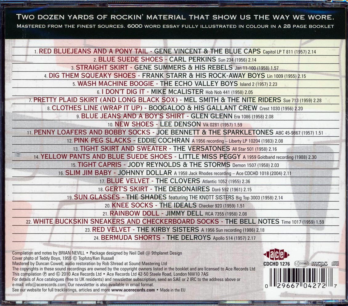Various - Red Bluejeans & Checkerboard Socks: Dapper Ditties From The Rock N Roll Years (24 tracks) Music CD