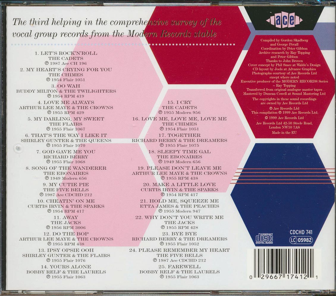 Various - Modern Records Vocal Groups Volume 3 (25 tracks) Music CD