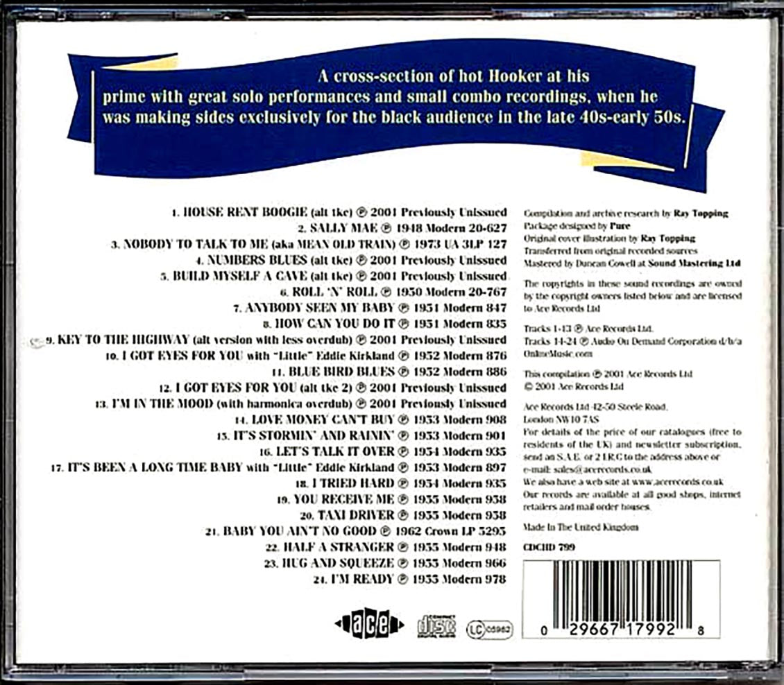 John Lee Hooker - Presents House Rent Boogie (24 tracks) Music CD