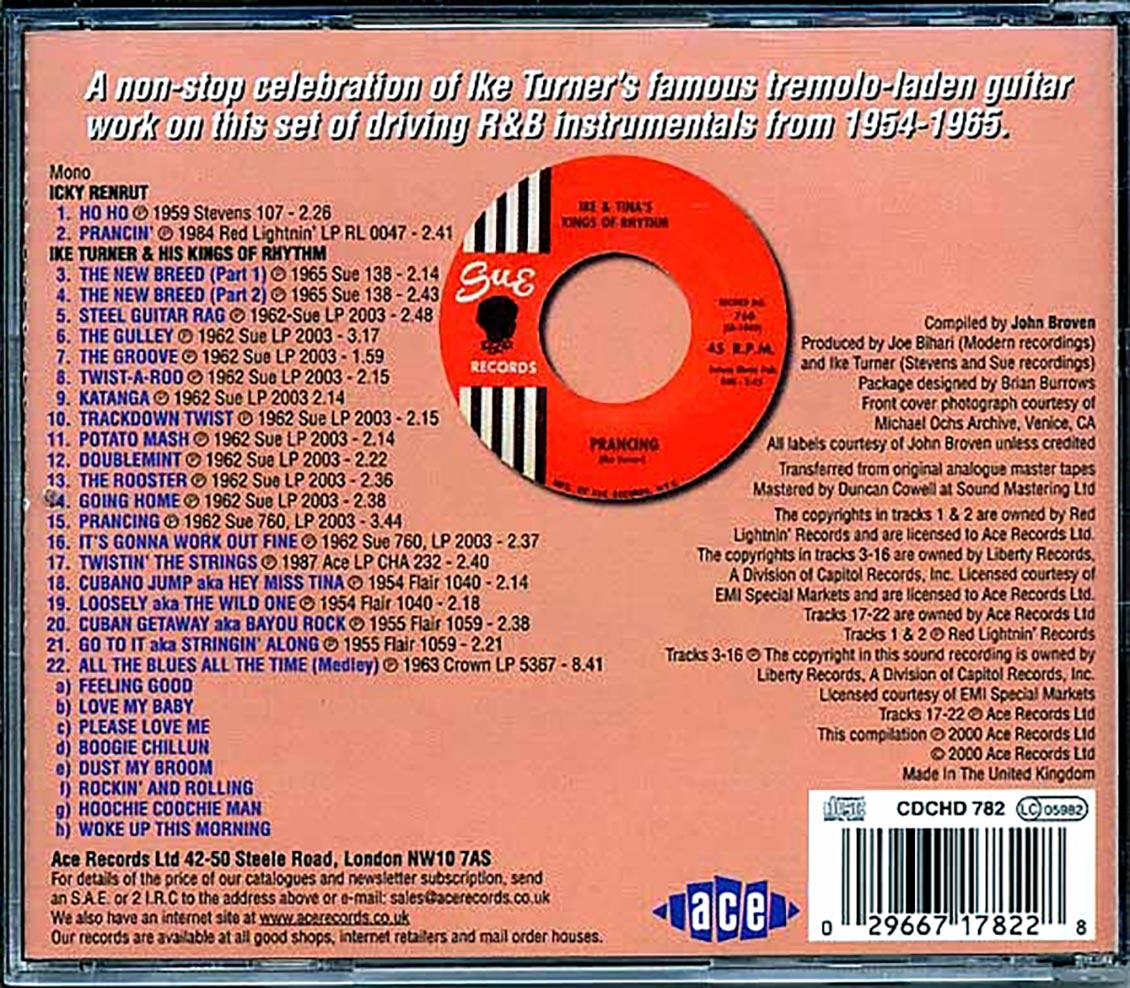 Ike Turner & His Kings Of Rhythm - Ike's Instrumentals (22 tracks) Music CD