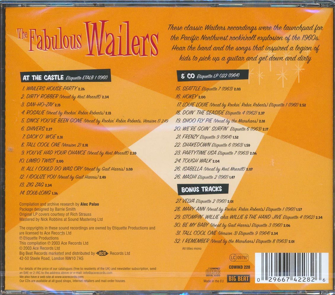 The Wailers - The Fabulous Wailers At The Castle + The Wailers & Company (32 tracks) Music CD