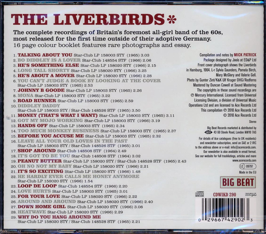 Liverbirds - From Merseyside To Hamburg: The Complete Star Club Recordings (29 tracks) Music CD