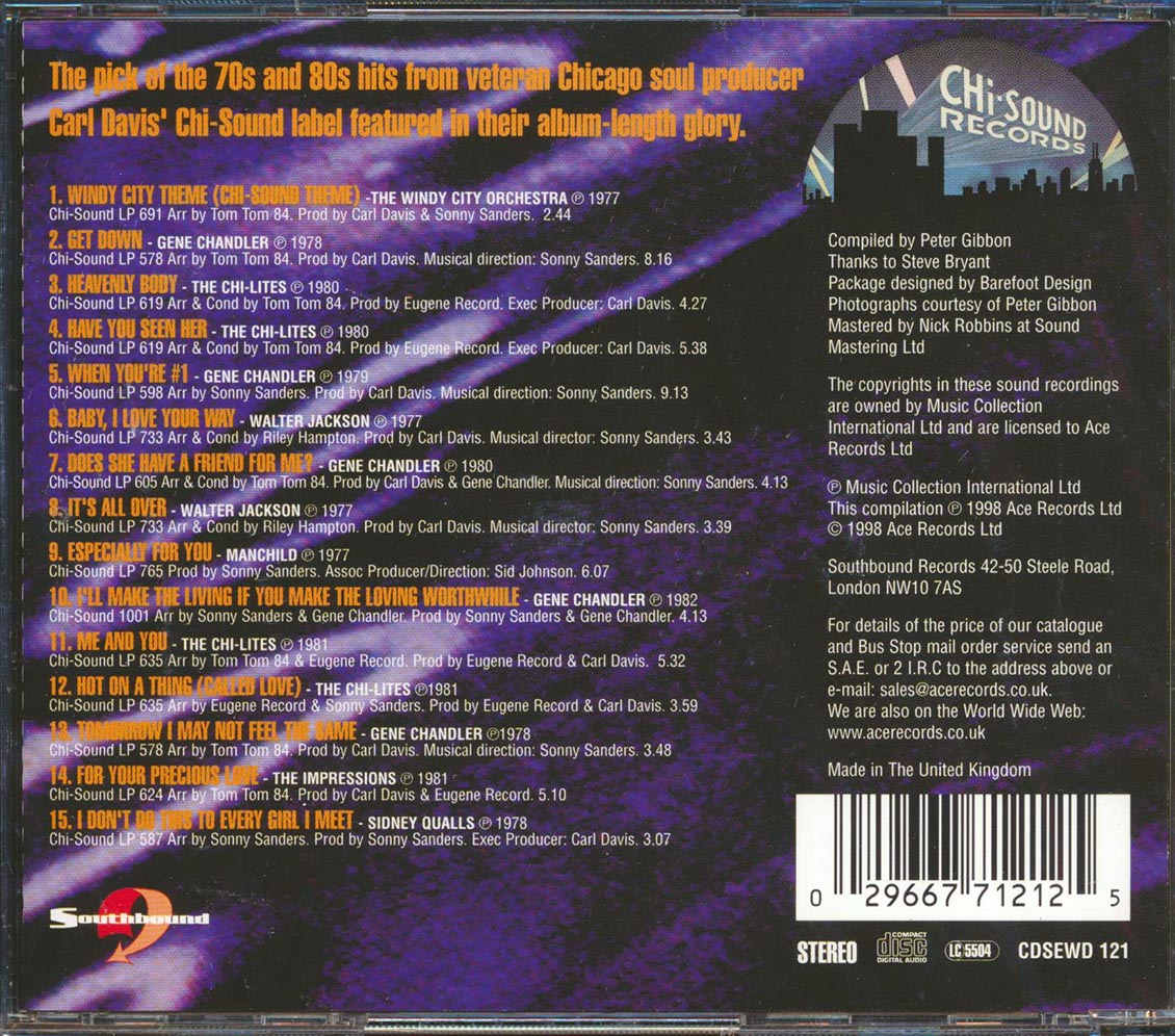 Various - Chi Sound: Soul From The Windy City Music CD