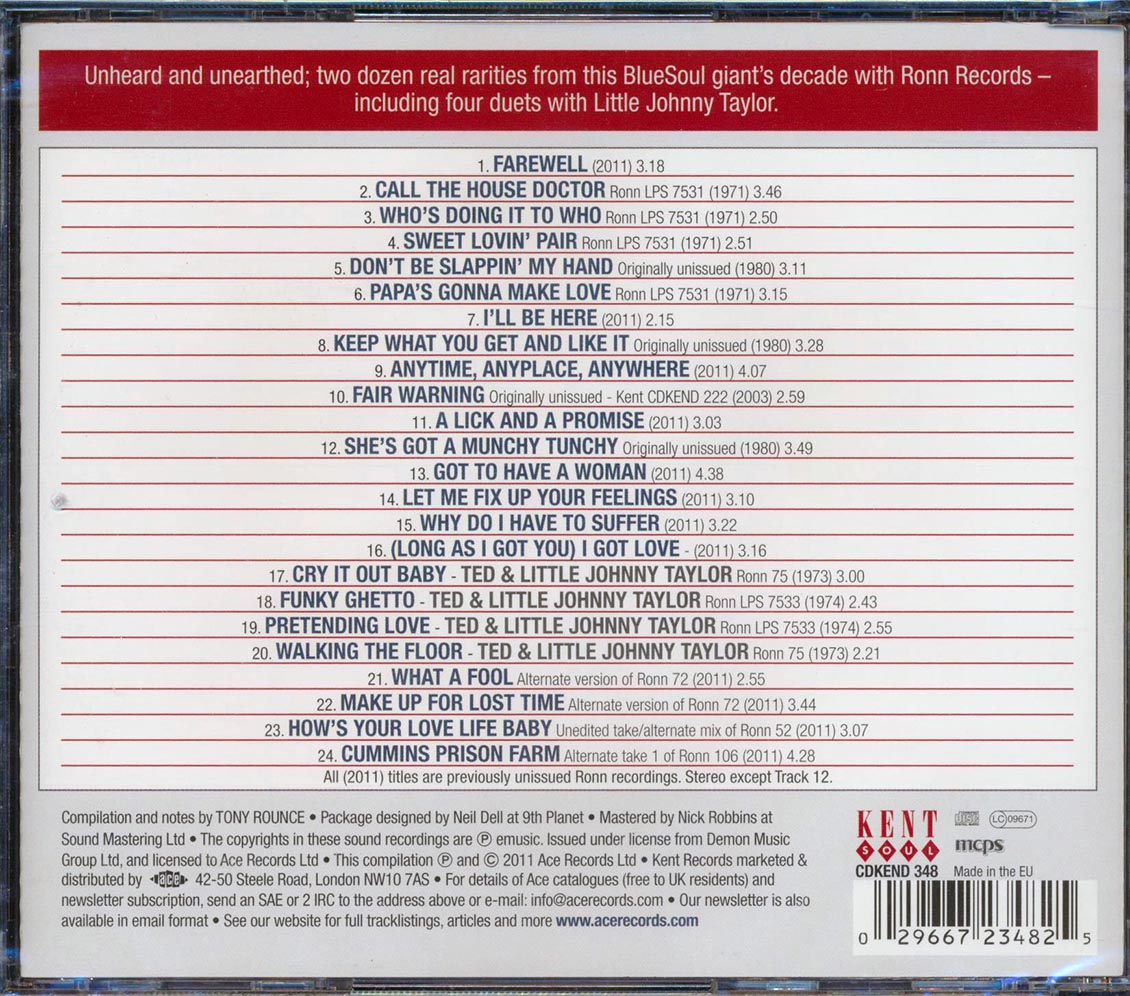 Ted Taylor - Keep What You Get: The Rare And Unissued Ronin Recordings (24 tracks) Music CD