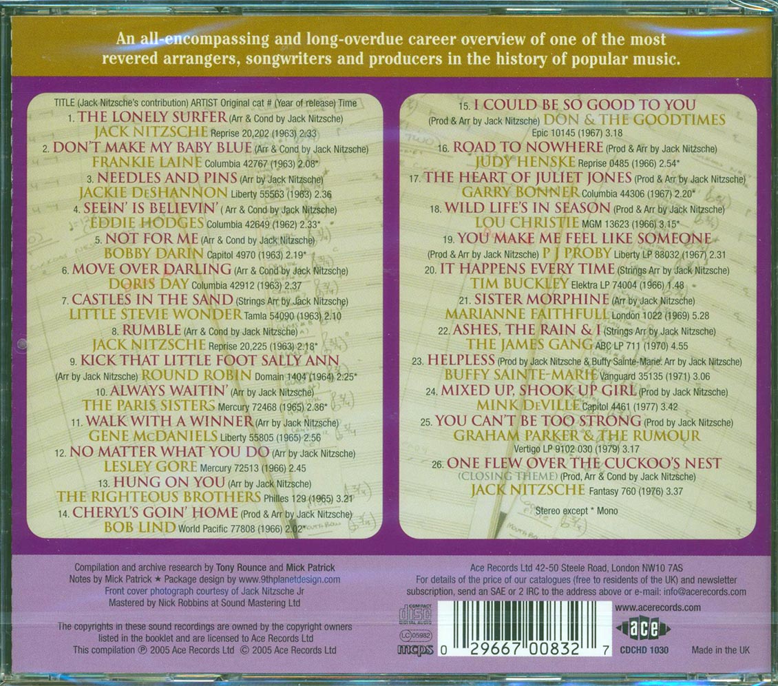 Various - The Jack Nitzsche Story: Hearing Is Believing 1962-1979 (26 tracks) Music CD