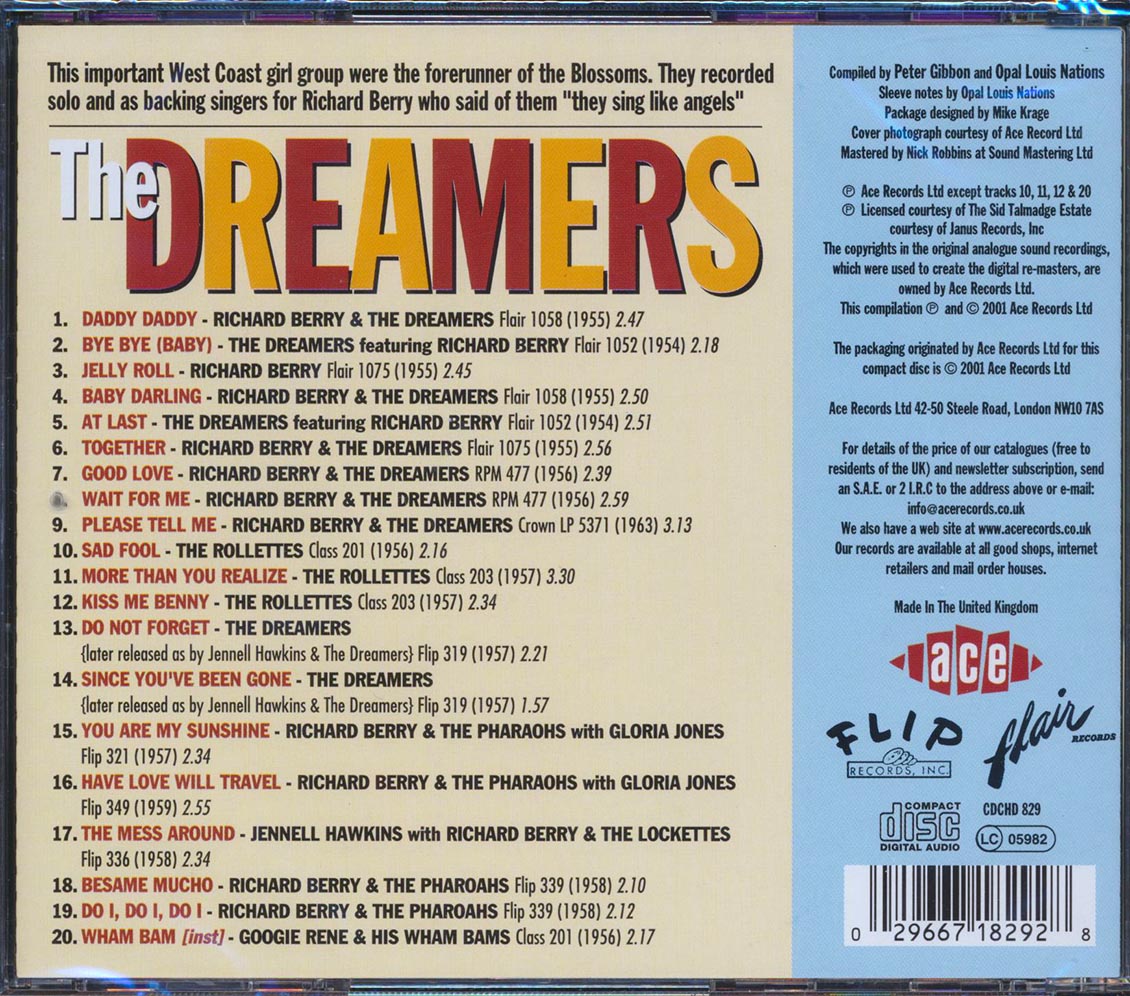 The Dreamers - They Sing Like Angels (20 tracks) Music CD
