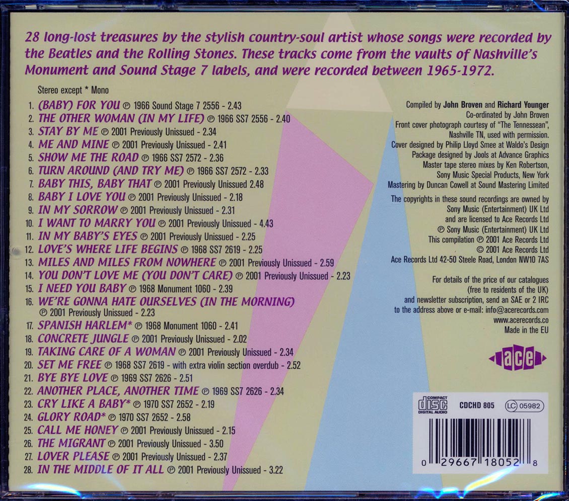Arthur Alexander - The Monument Years (28 tracks) Music CD