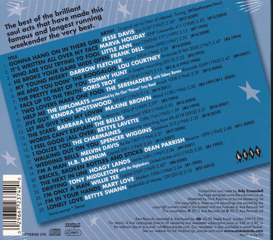 Various - The Cleethorpes Northern Soul Weekender (25 tracks) Music CD