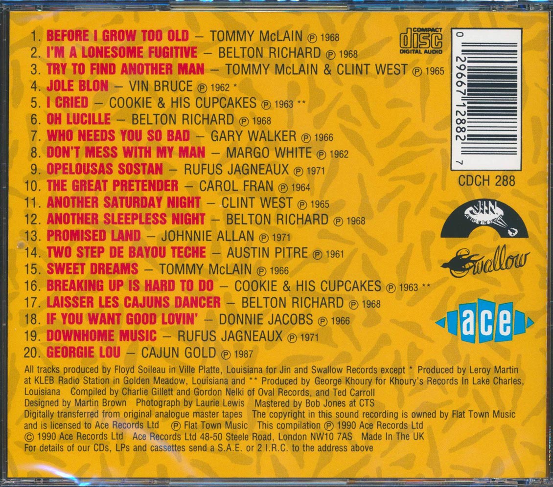 Various - Another Saturday Night: Classic Recordings From The Louisiana Bayous (20 tracks) Music CD