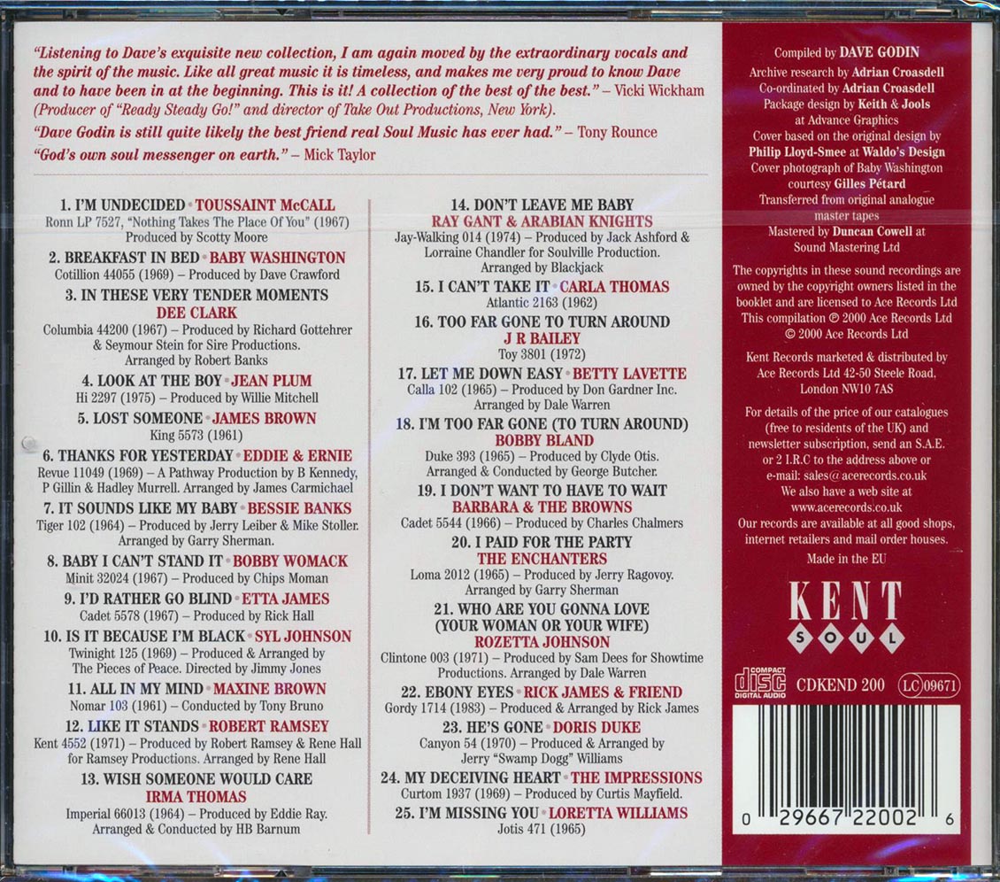 Various - Dave Godin's Deep Soul Treasures Volume 3 (25 tracks) Music CD