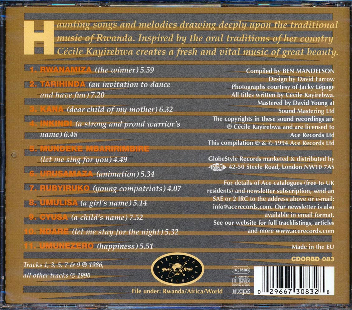 Cecile Kayirebwa - Rwanda Music CD