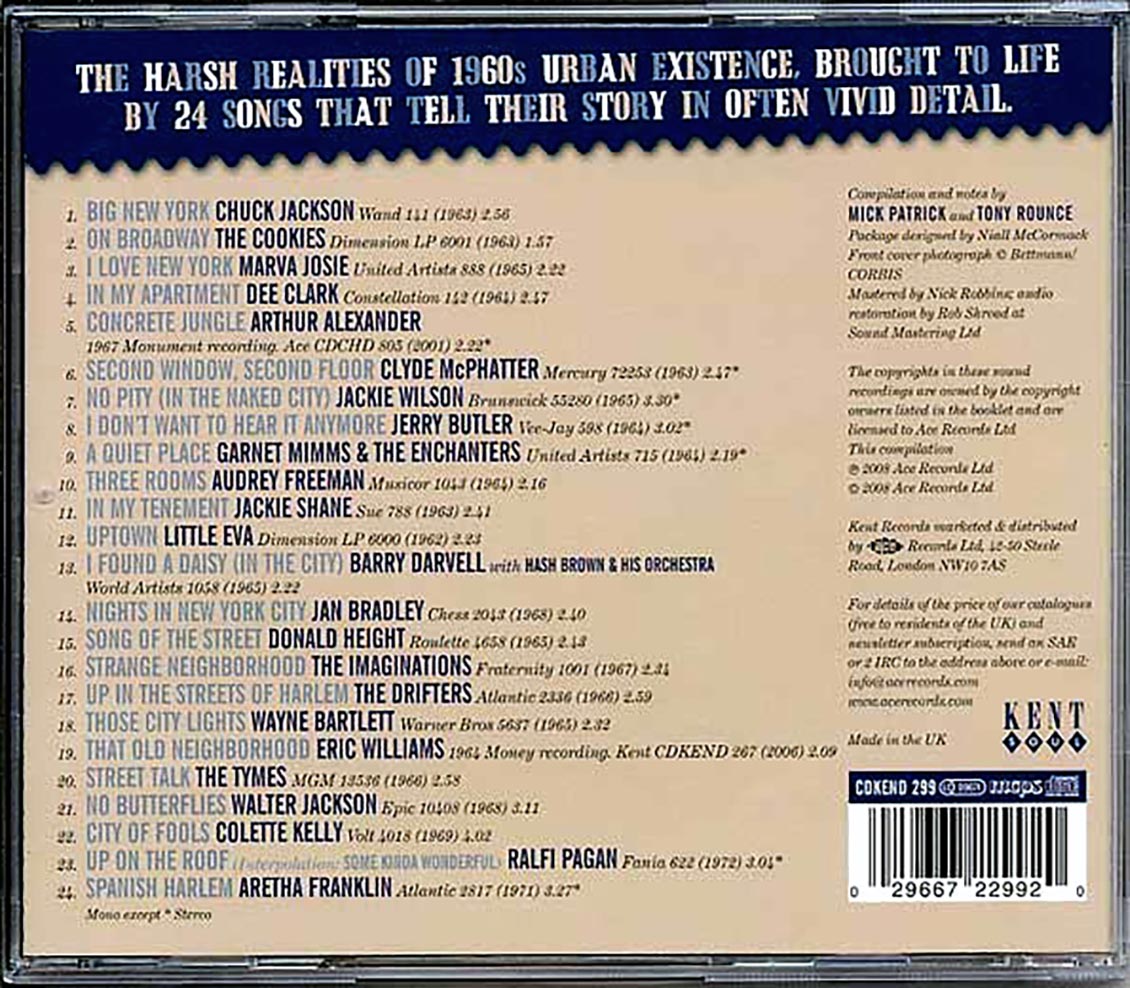 Various - In The Naked City: Songs Of Urban Like 1961-1972 (24 tracks) Music CD