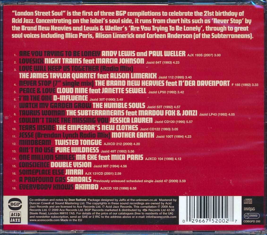 Various - London Street Soul 1988-2009: 21 Years Of Acid Jazz Records Music CD