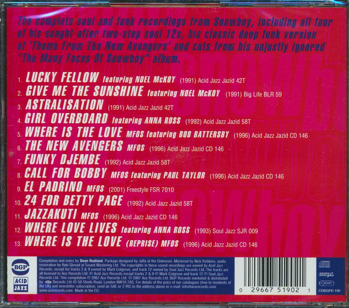 Snowboy - Snowboy's Soul Spectacular Music CD