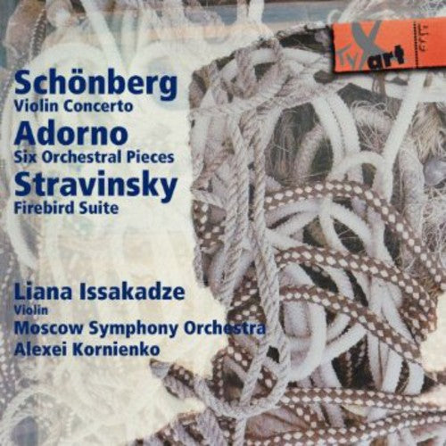the album cover for Moscow Symphony Orchestra - Issakadze Plays Schoenberg Adorno & Stravinsky