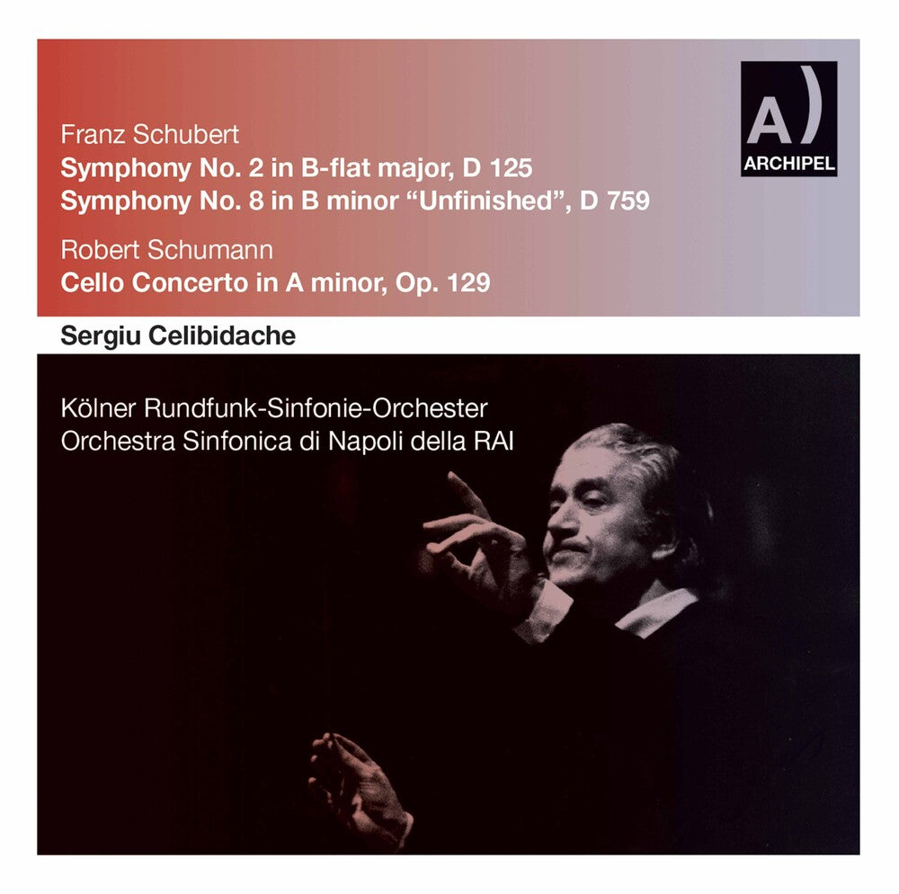 the album cover for SERGIU CELIBIDACHE - Sinfonien 2 & 8 Schumann Cell