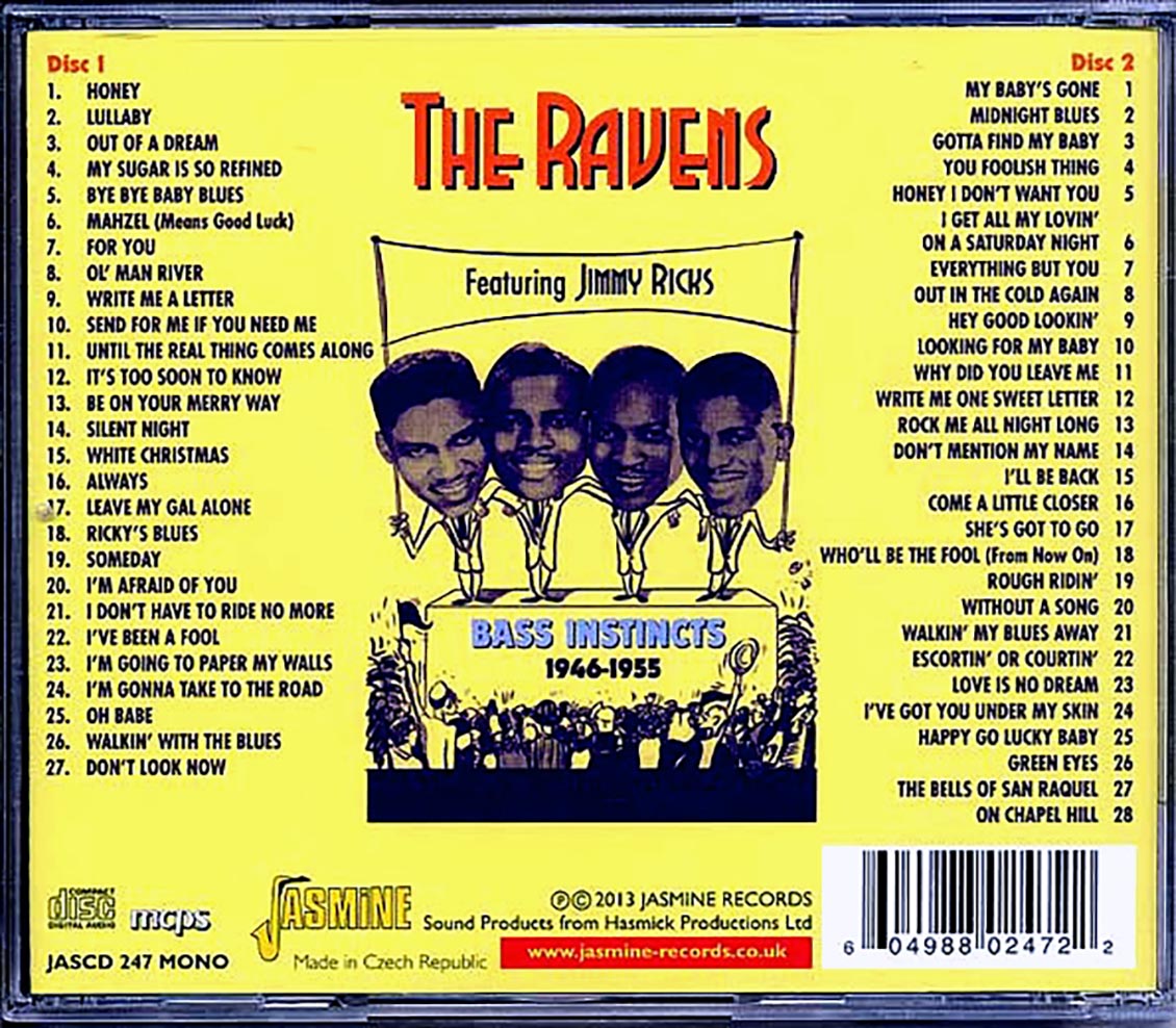 The Ravens Bass Instincts The Ravens Featuring Jimmy Ricks 1946 1955 55 tracks 2xCD Music CD