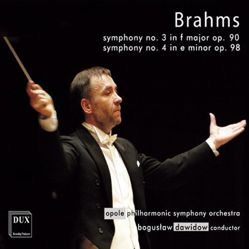the album cover for Brahms / Opole Philharmonic Sym Orch / Dawidow - Symphony Nos 3 & 4