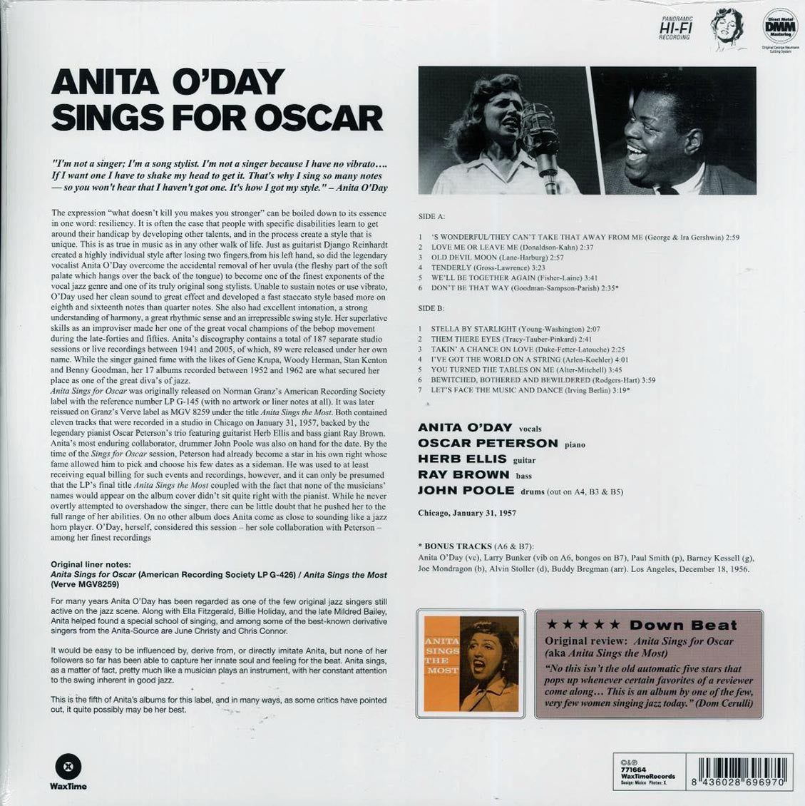 Anita O'Day, Oscar Peterson - Anita Sings For Oscar (ltd. ed.) (180g) (remastered) Vinyl Record