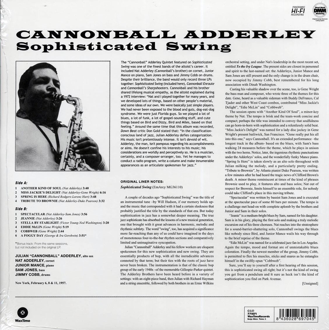 Cannonball Adderley - Sophisticated Swing (ltd. ed.) (180g) (remastered) Vinyl Record