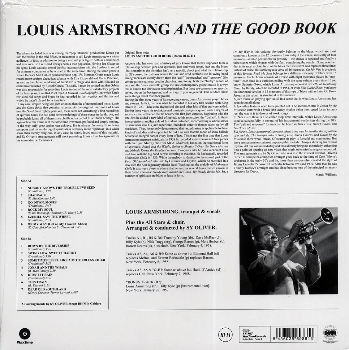 Louis Armstrong & His All-Stars, The Sy Oliver Choir - Louis And The Good Book (+bonus track) (ltd. ed.) (180g) (remastered) Vinyl Record