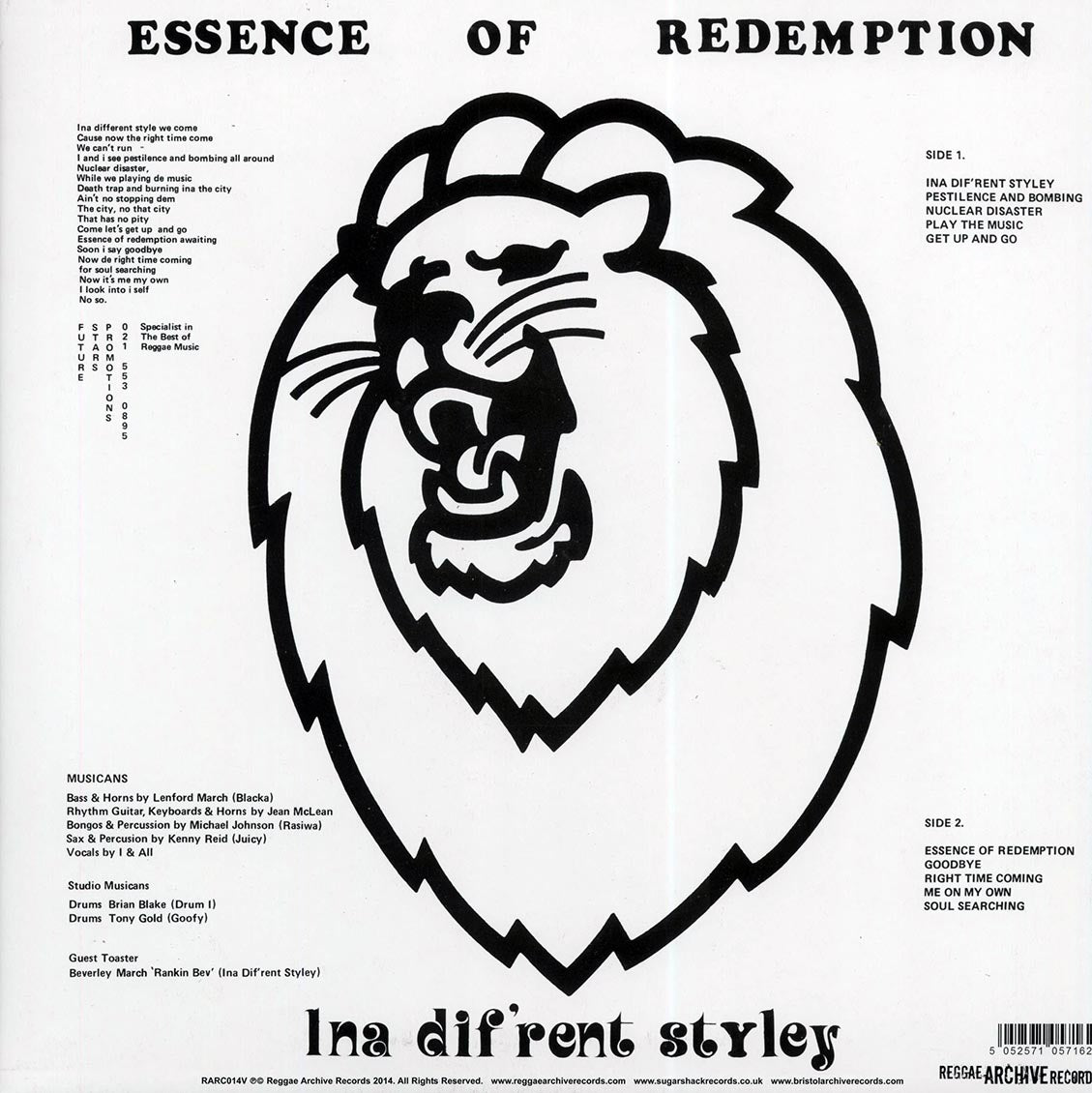 Essence Of Redemption - Ina Dif'rent Styley (2014 FIRST PRESS) (incl. mp3) Vinyl Record