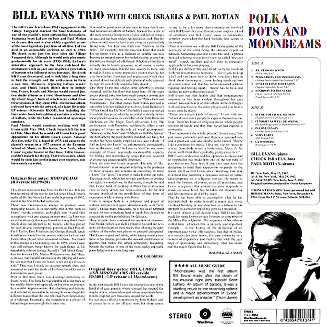 Bill Evans Trio - Polka Dots And Moonbeams (+bonus track) (ltd. ed.) (180g) Vinyl Record
