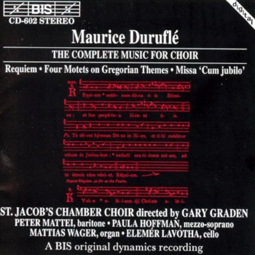 Durufle / Graden / St Jacob's Chamber Choir - Complete Music For Choir - Music CD