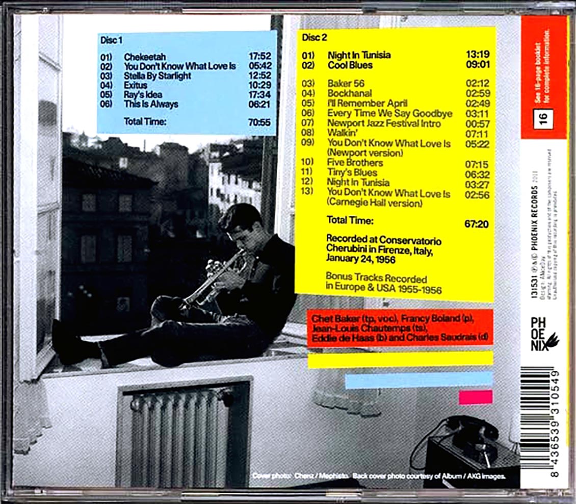 The Chet Baker Quintet Conservatorio Cherubini Complete Concert 2xCD Music CD
