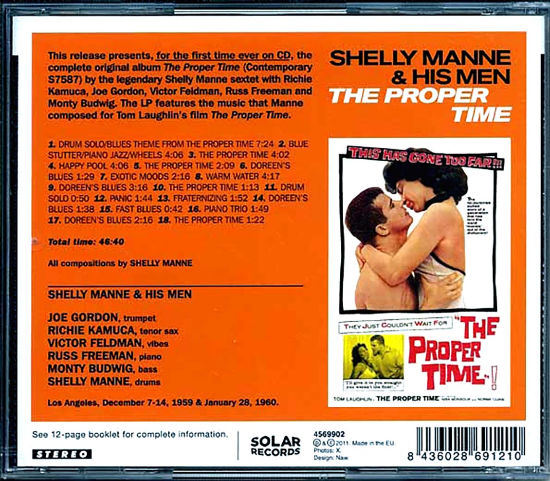 Shelly Manne & His Men - The Proper Time: Original Score By Shelly Manne For The Motion Picture Music CD