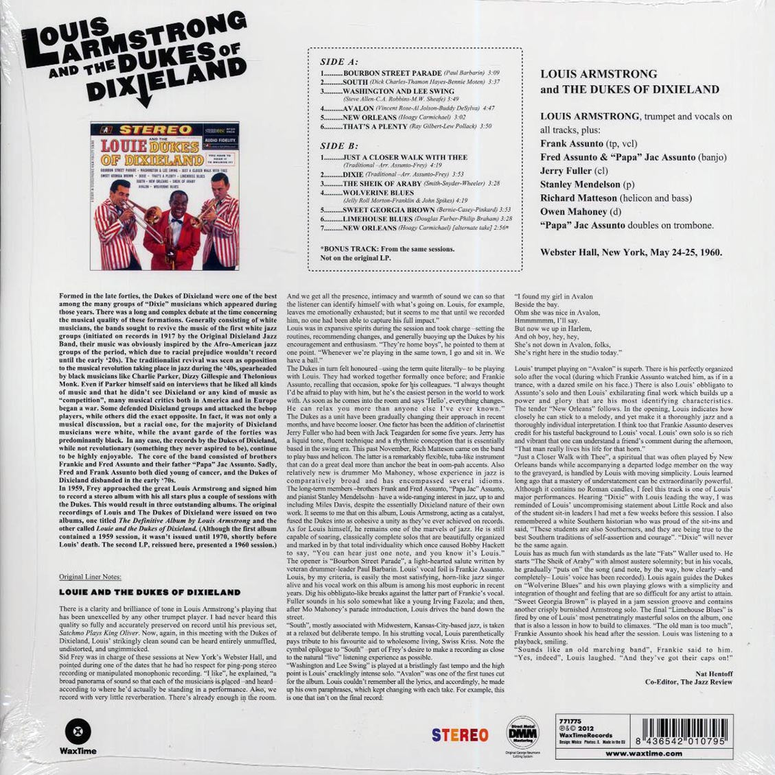 Louis Armstrong & The Dukes Of Dixieland - Louis Armstrong & The Dukes Of Dixieland (+bonus track) (ltd. ed.) (180g) (remastered) Vinyl Record