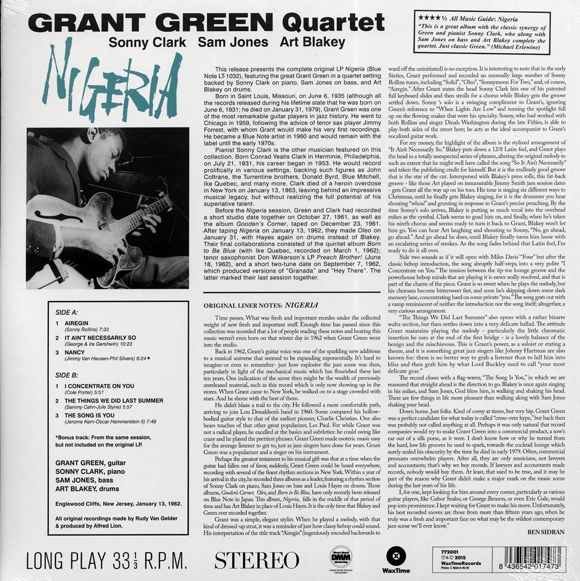 Grant Green Quartet - Nigeria (incl. mp3) (180g) Vinyl Record