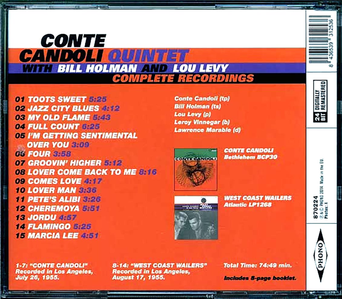 Conte Candoli Quartet - Complete Recordings Music CD