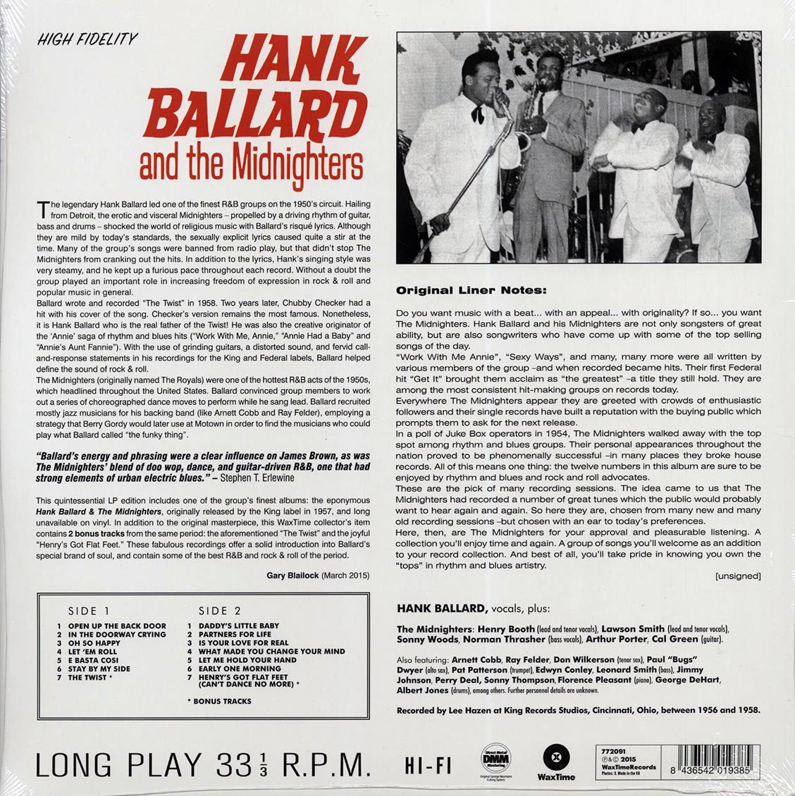 Hank Ballard & The Midnighters - Hank Ballard & The Midnighters & The Midnighters (+2 bonus tracks) (ltd. ed.) (180g) Vinyl Record