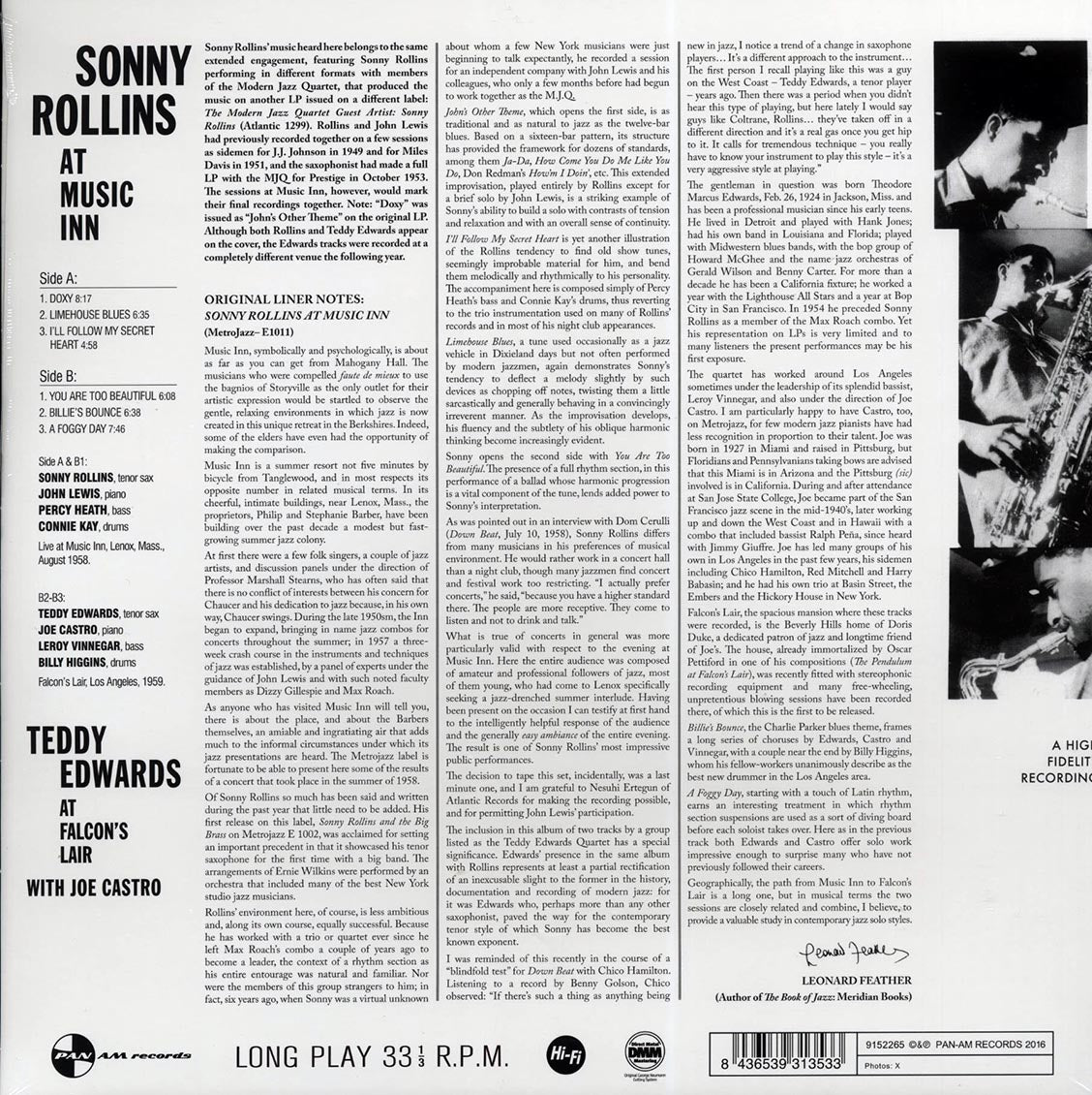 Sonny Rollins - At Music Inn (ltd. ed.) (180g) Vinyl Record
