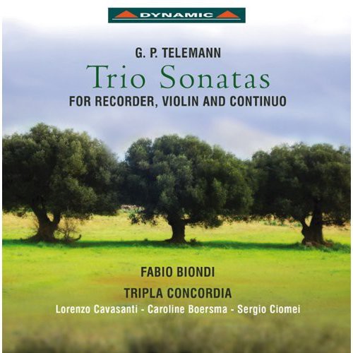 the album cover for Tripla Concordia - Trio Sonatas for Recorder Violin & Continuo