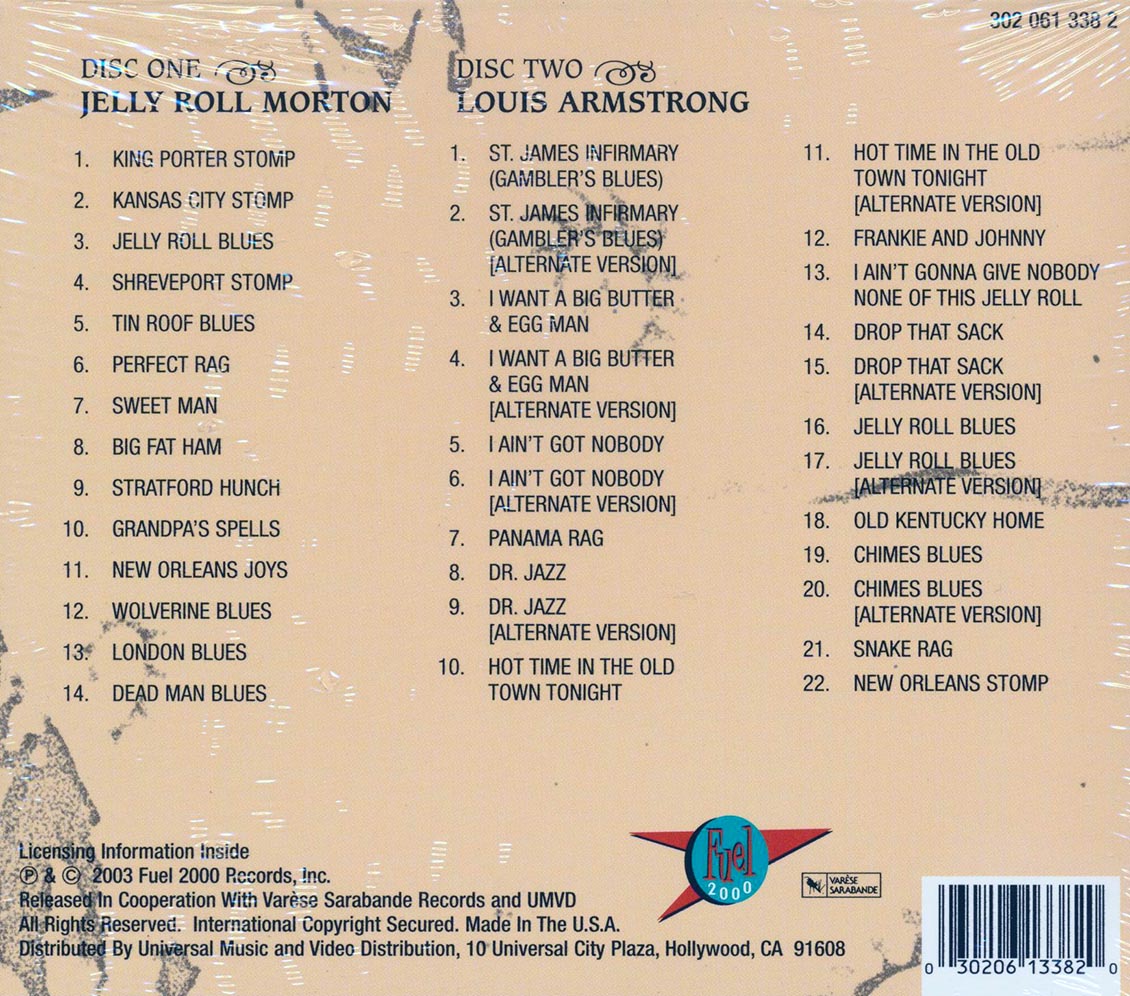Louis Armstrong, Jelly Roll Morton - Birth Of Jazz (36 tracks) (2xCD) (remastered) Music CD